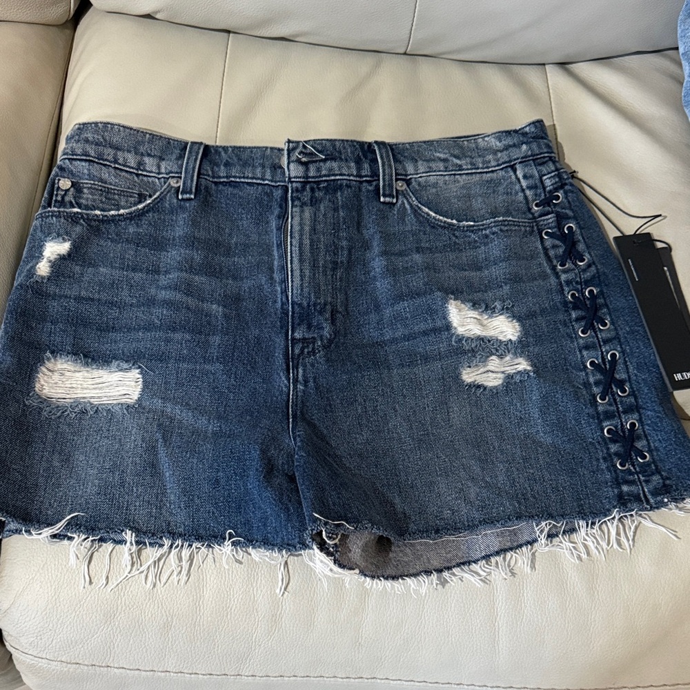 Hudson Jean Shorts with Lace-Up Detail